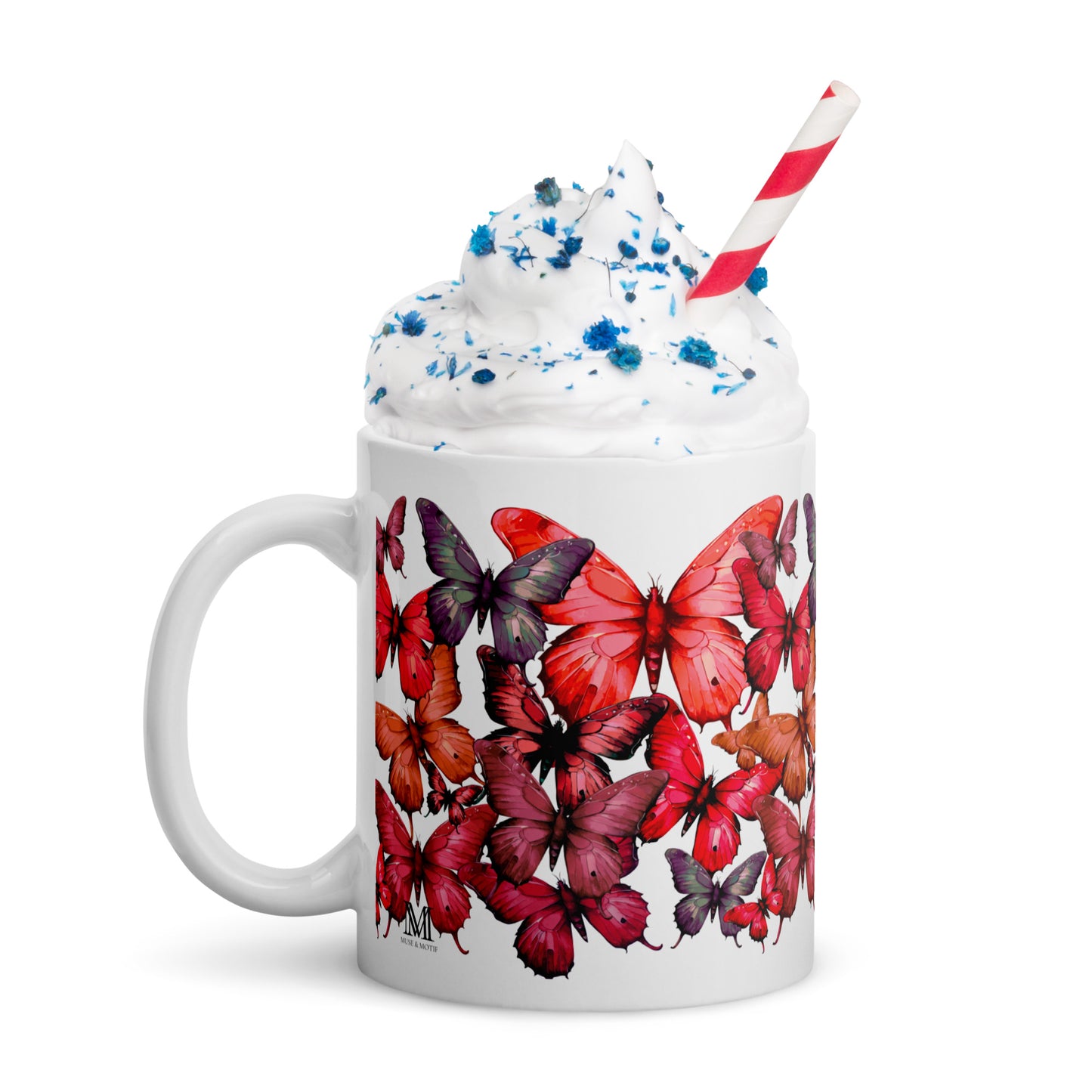 A Dance of Wings: Butterfly Collage Ceramic Mug