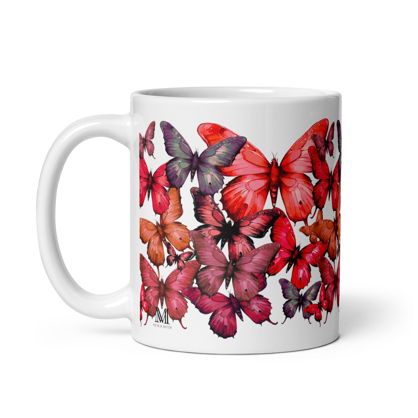 A Dance of Wings: Butterfly Collage Ceramic Mug