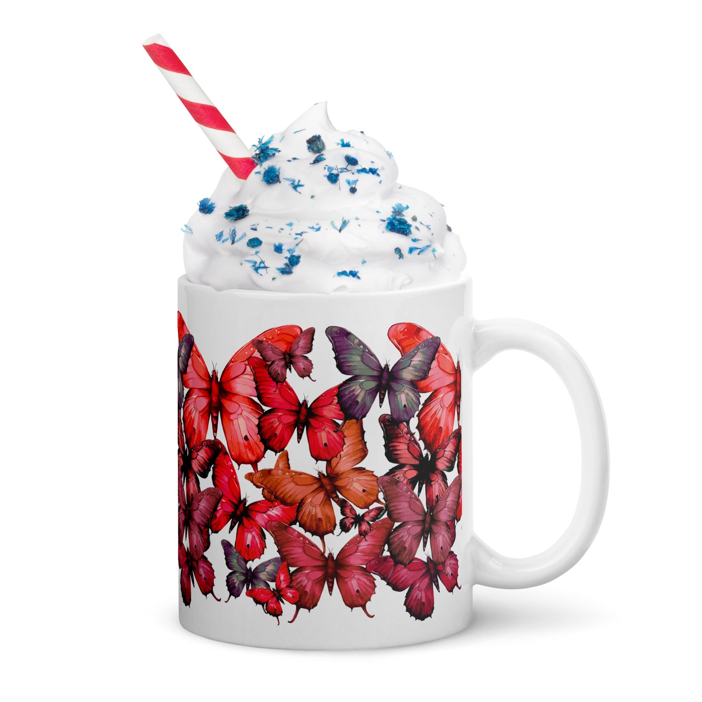 A Dance of Wings: Butterfly Collage Ceramic Mug