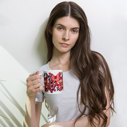 A Dance of Wings: Butterfly Collage Ceramic Mug